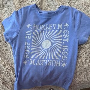 Hurley Light Putple and White Short Sleeve Tee with Retro Graphic